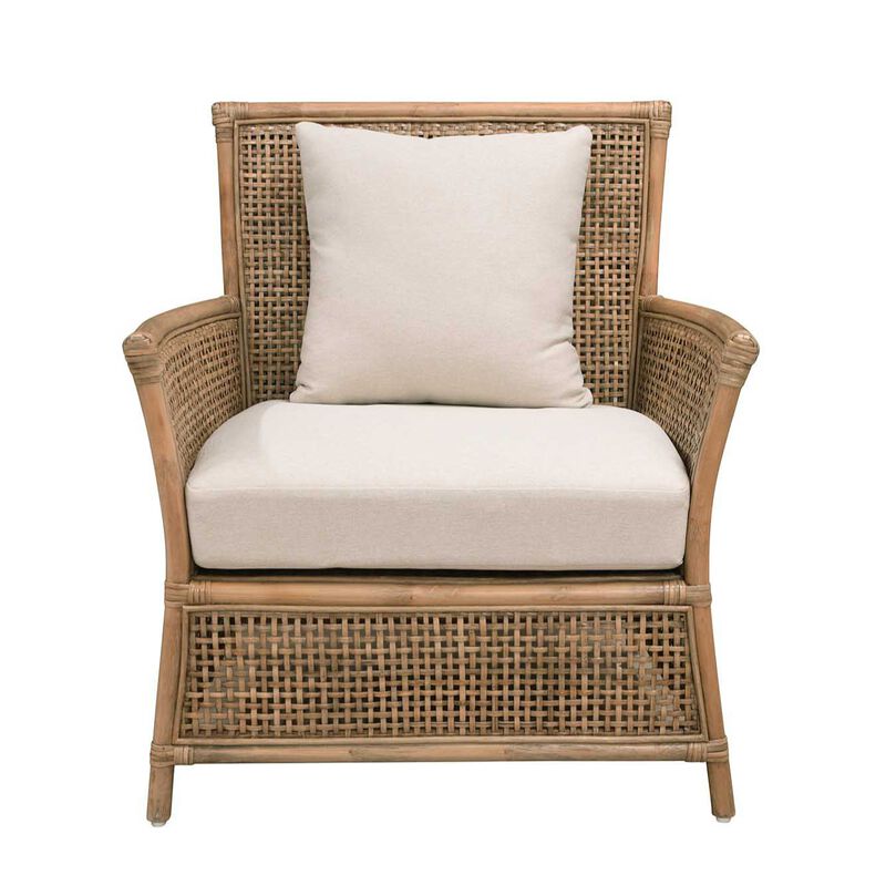 Plantation Conrad Armchair With Cream Seat & Scatter Cushion Washed Natural image number 2
